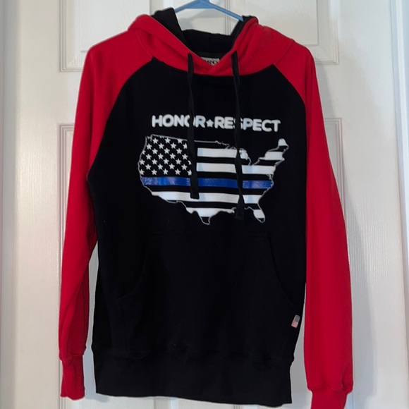 Men’s Pro Cube patriotic Hoodie, Small, Honor Respect - Picture 1 of 4